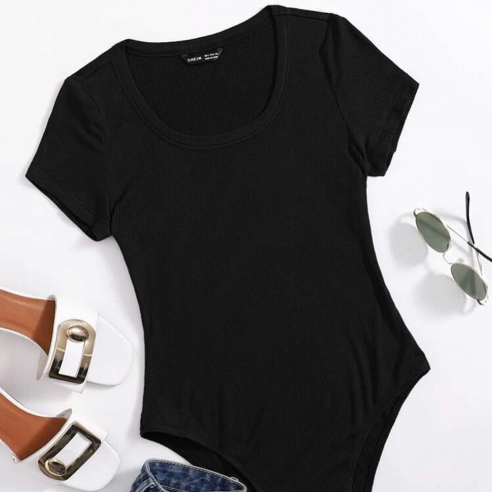 Girl’s Black Bodysuit Shirt Shein Size S